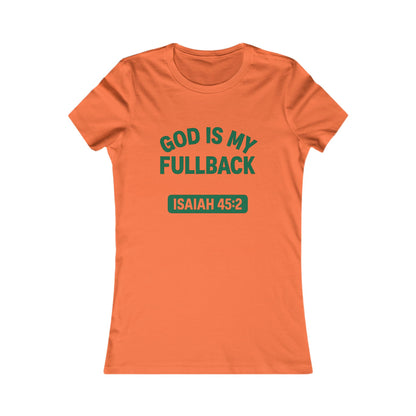 God is My Fullback Tee - Orange-Green - Women's