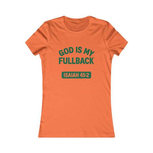 God is My Fullback Tee - Orange-Green - Women's