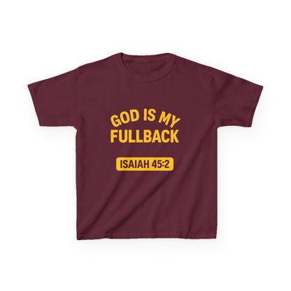 God is My Fullback Tee - Crimson-Yellow - Kid's Size