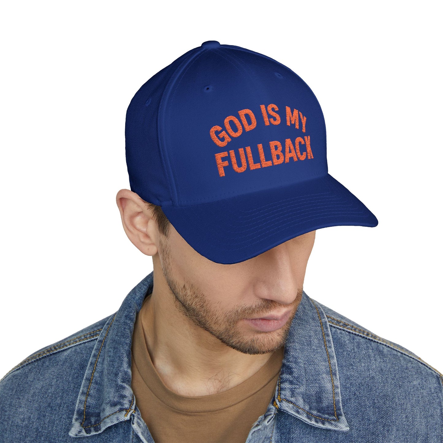 God is My Fullback Hat - Blue-Orange