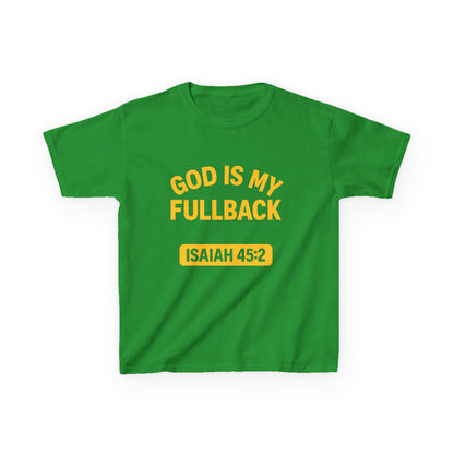 God is My Fullback Tee - Green-Yellow- Kid's Size