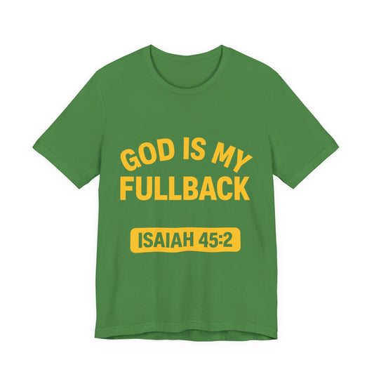 God is My Fullback Upgraded Premium Tee - Green - Yellow