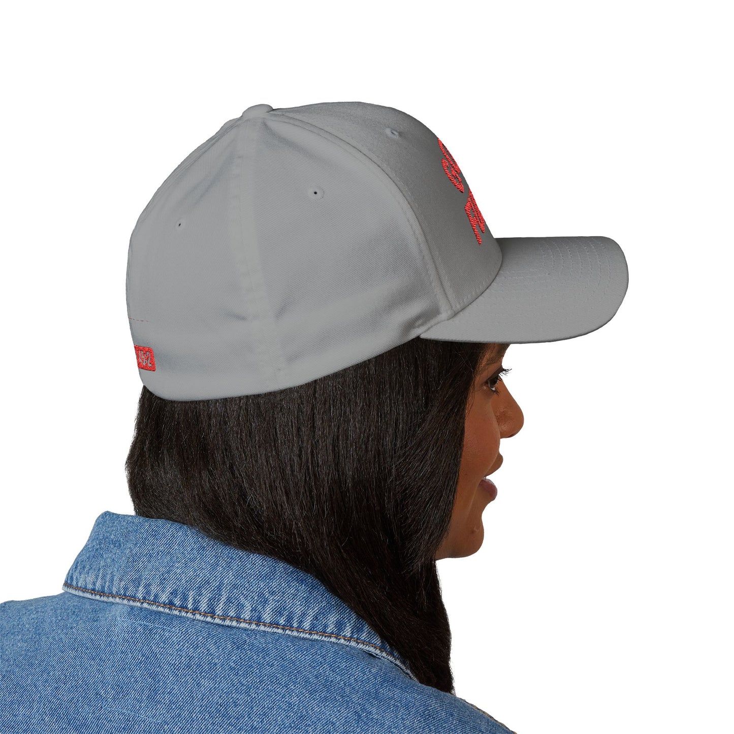 God is My Fullback Hat - Grey-Dark Red
