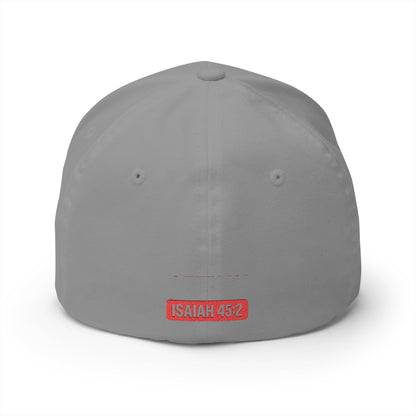 God is My Fullback Hat - Grey-Dark Red