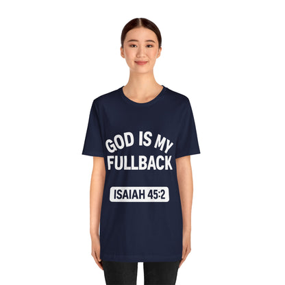 God is My Fullback Upgraded Premium Tee - Navy - White