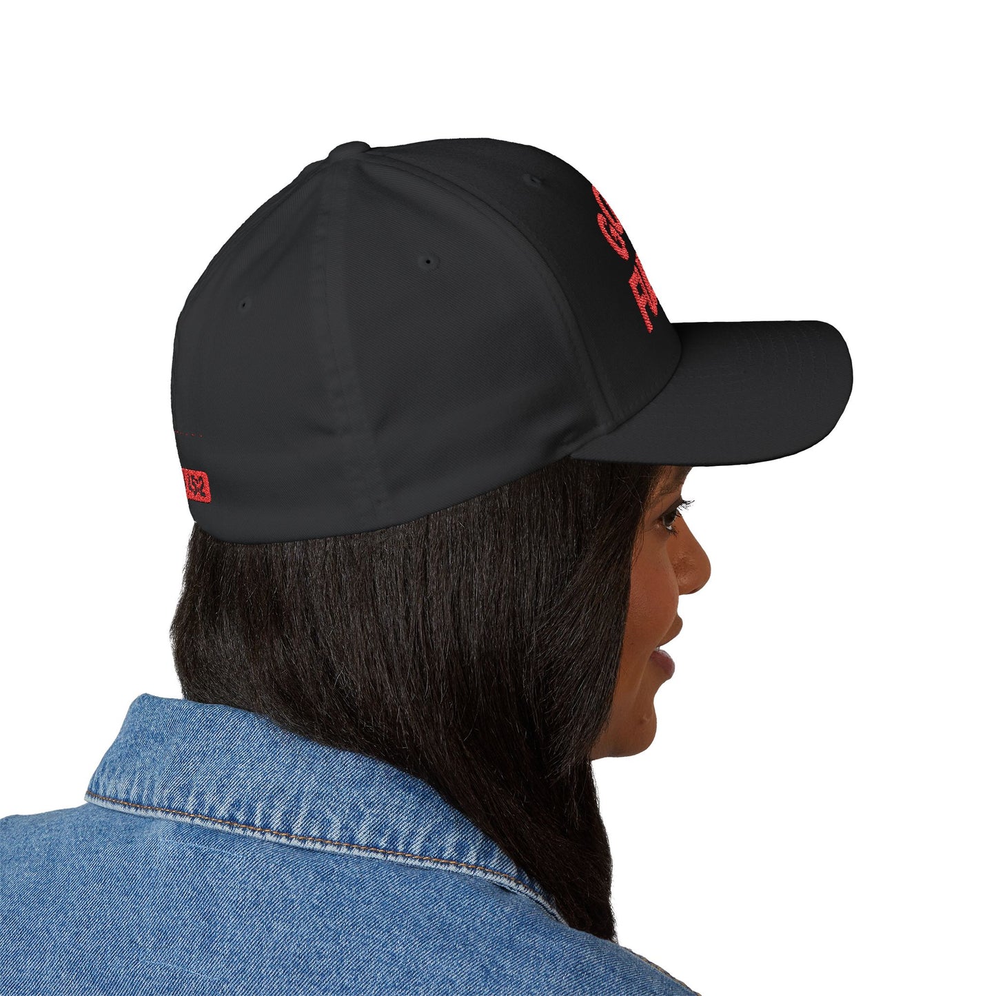 God is My Fullback Hat - Black-Dark Red