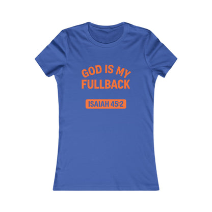 God is My Fullback Tee - Blue-Orange - Women's