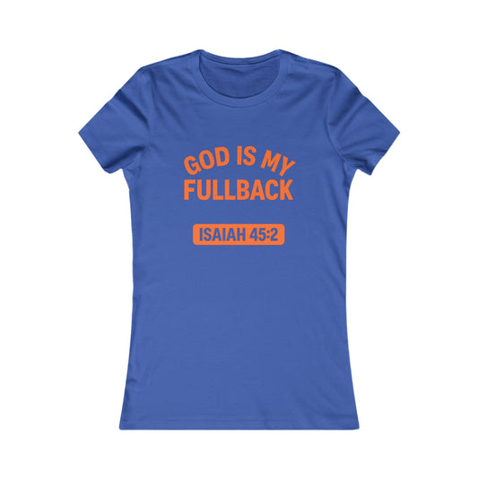God is My Fullback Tee - Blue-Orange - Women's