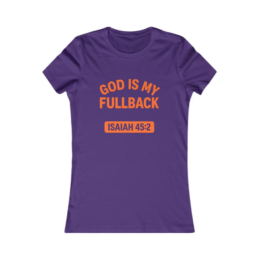 God is My Fullback Tee - Purple-Orange - Women's