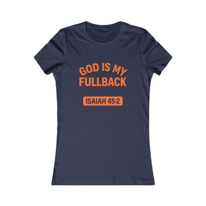 God is My Fullback Tee - Navy-Orange - Women's
