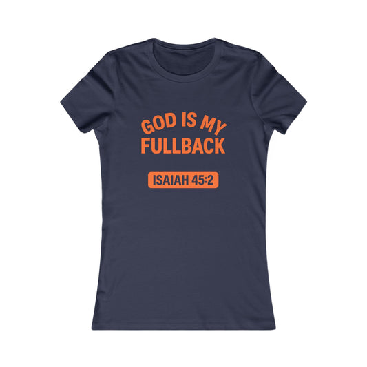 God is My Fullback Tee - Navy-Orange - Women's