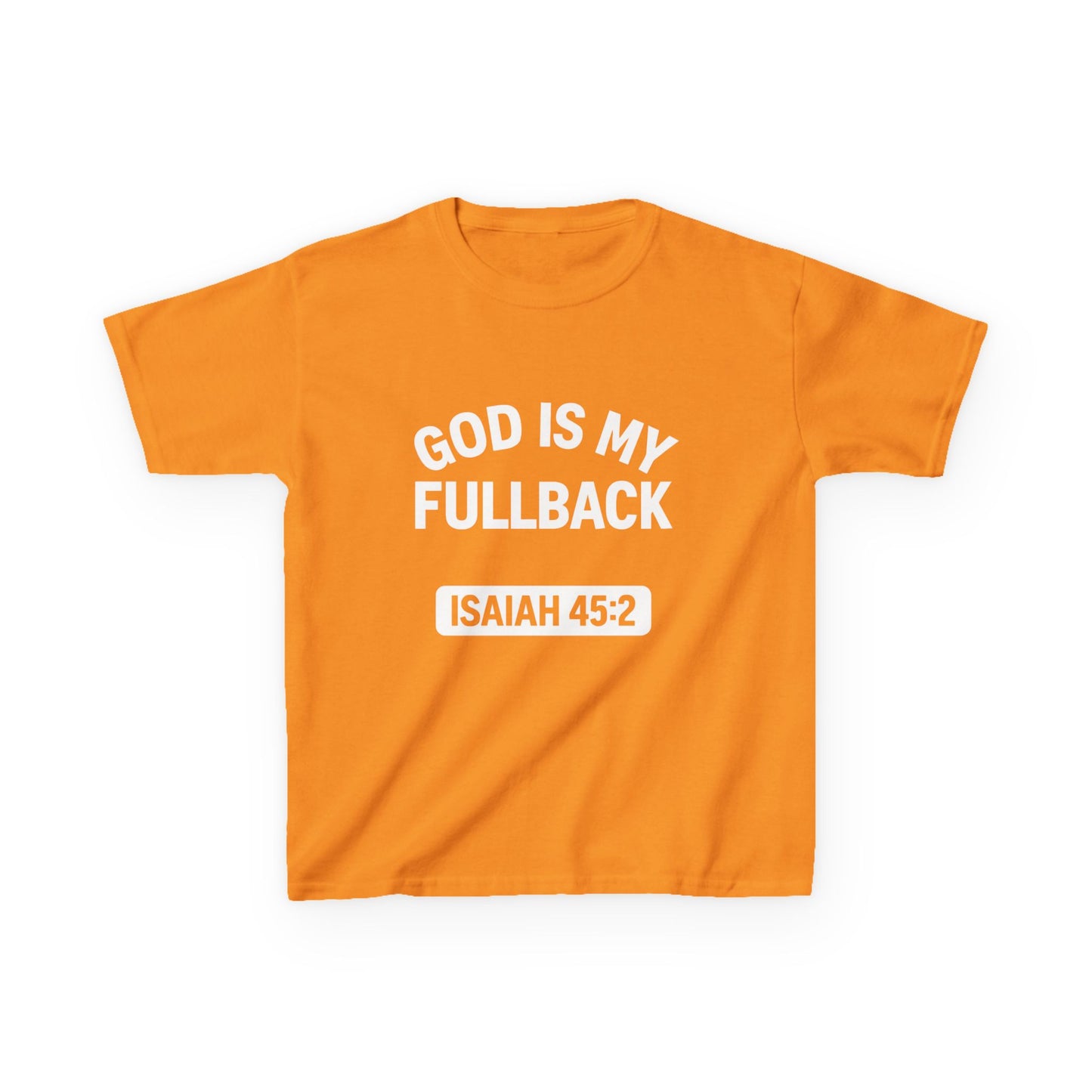 God is My Fullback Tee - Orange-White - Kid's Size