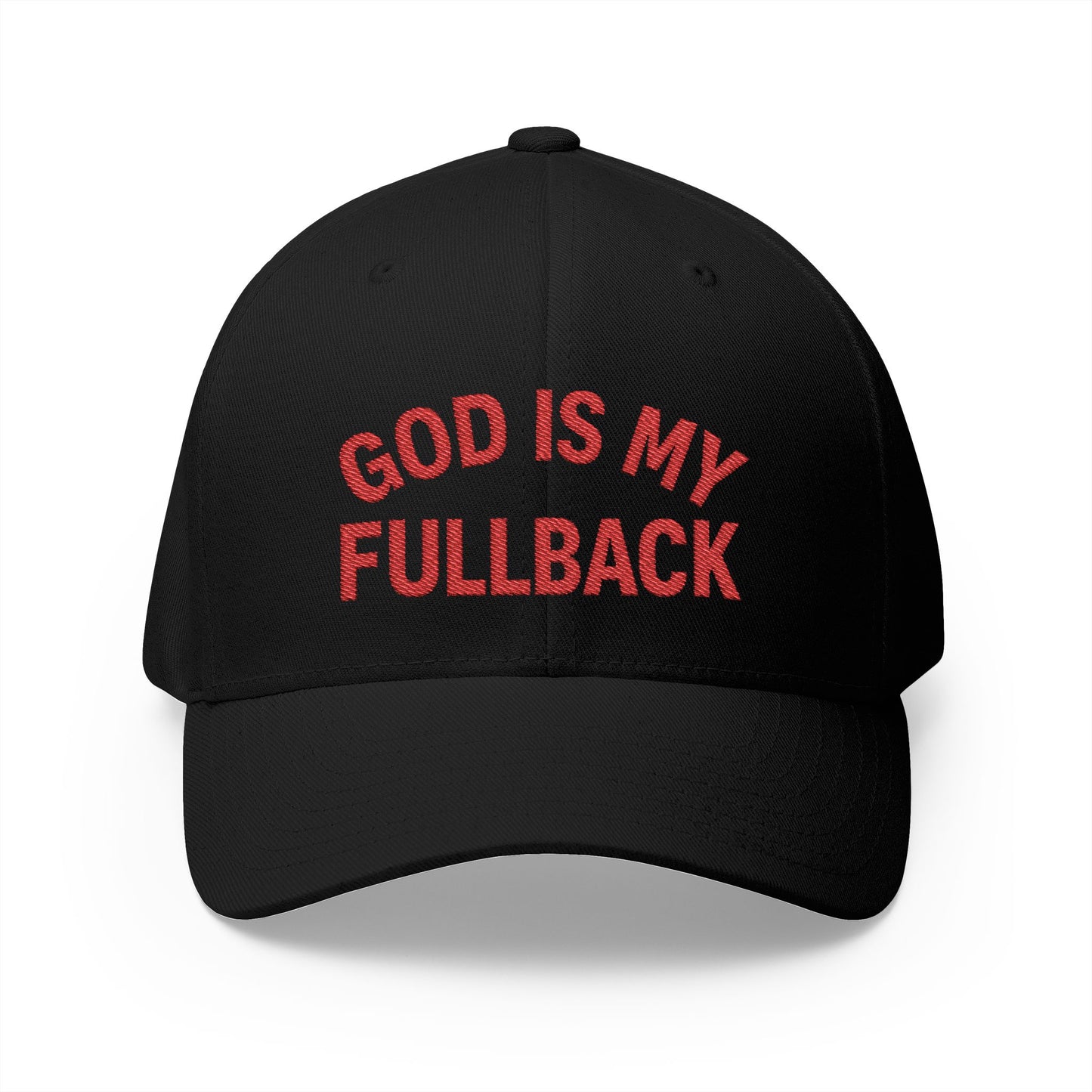 God is My Fullback Hat - Black-Dark Red