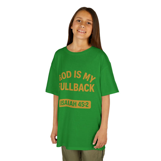 God is My Fullback Tee - Green-Gold - Kid's Size