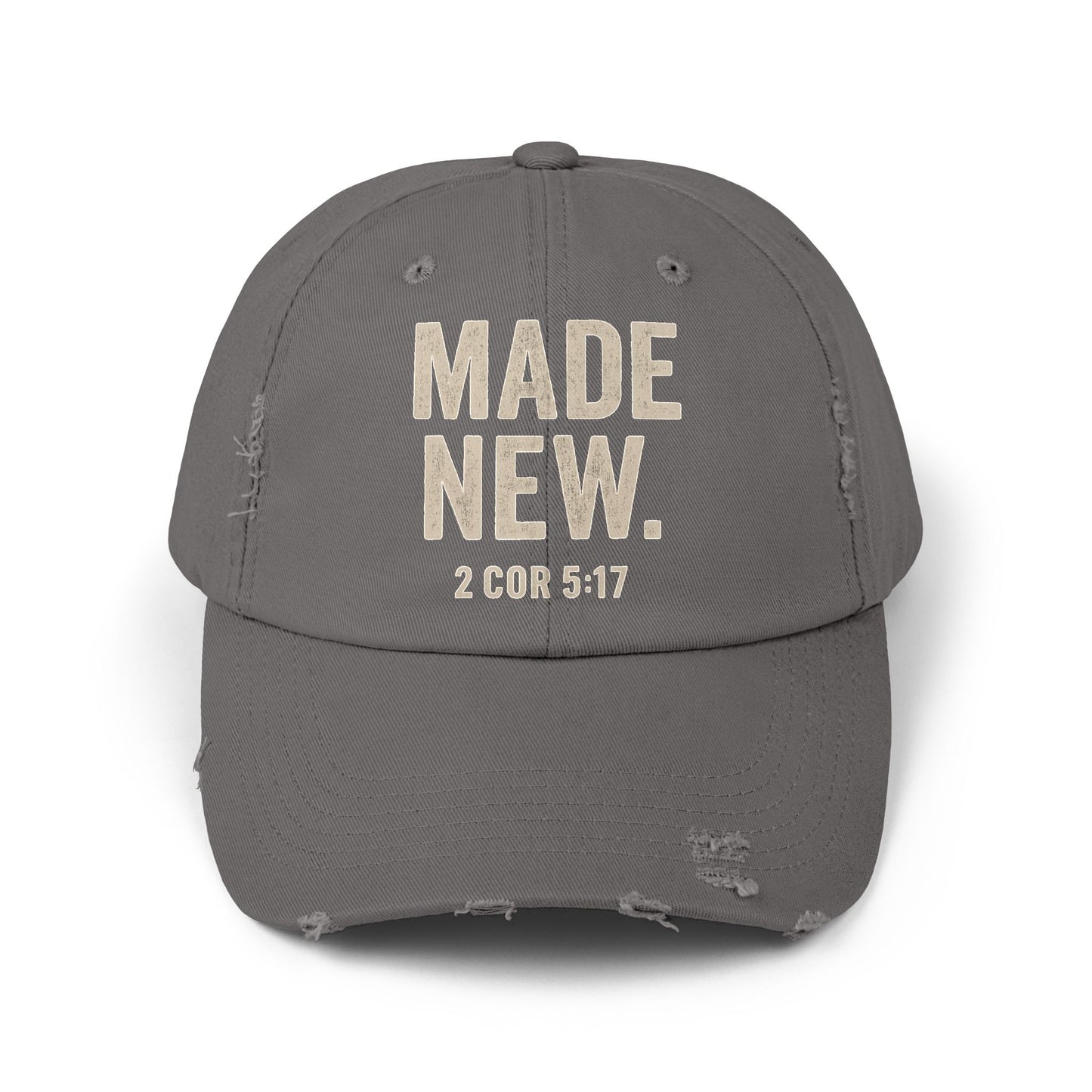 Made New. 2 COR 5:17 Distressed Cap