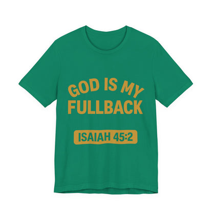 God is My Fullback Upgraded Premium Tee - Green - Gold