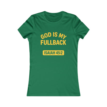 God is My Fullback Tee - Green-Yellow - Women's