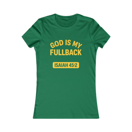 God is My Fullback Tee - Green-Yellow - Women's