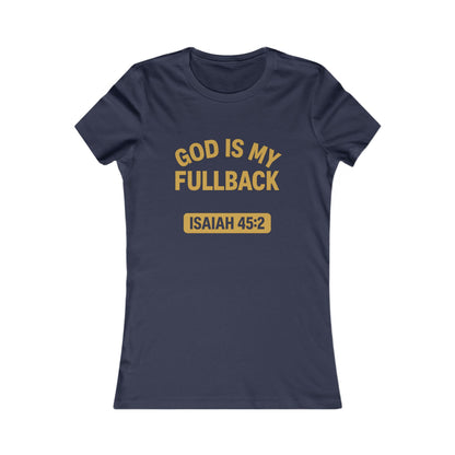 God is My Fullback Tee - Navy-Gold - Women's