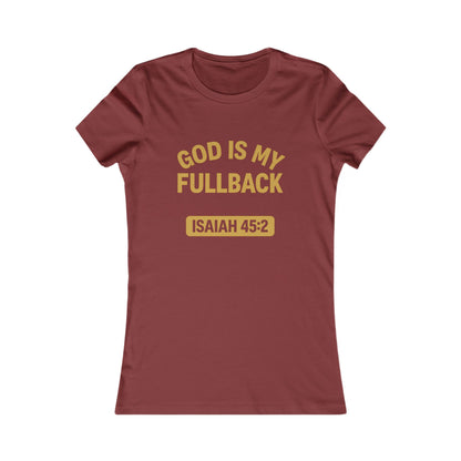 God is My Fullback Tee - Cardinal-Gold - Women's