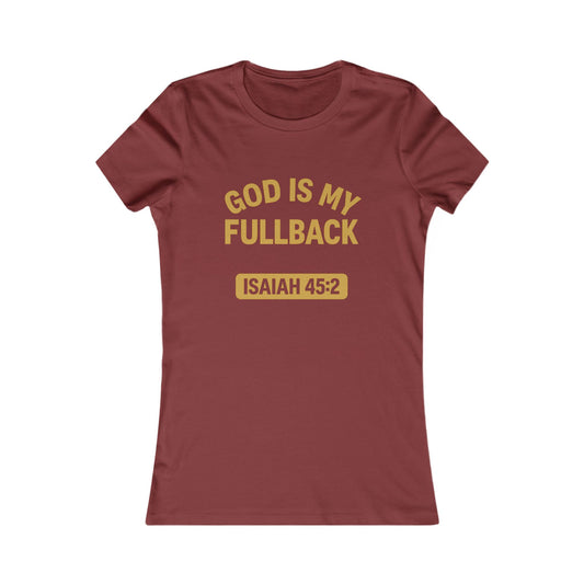 God is My Fullback Tee - Cardinal-Gold - Women's