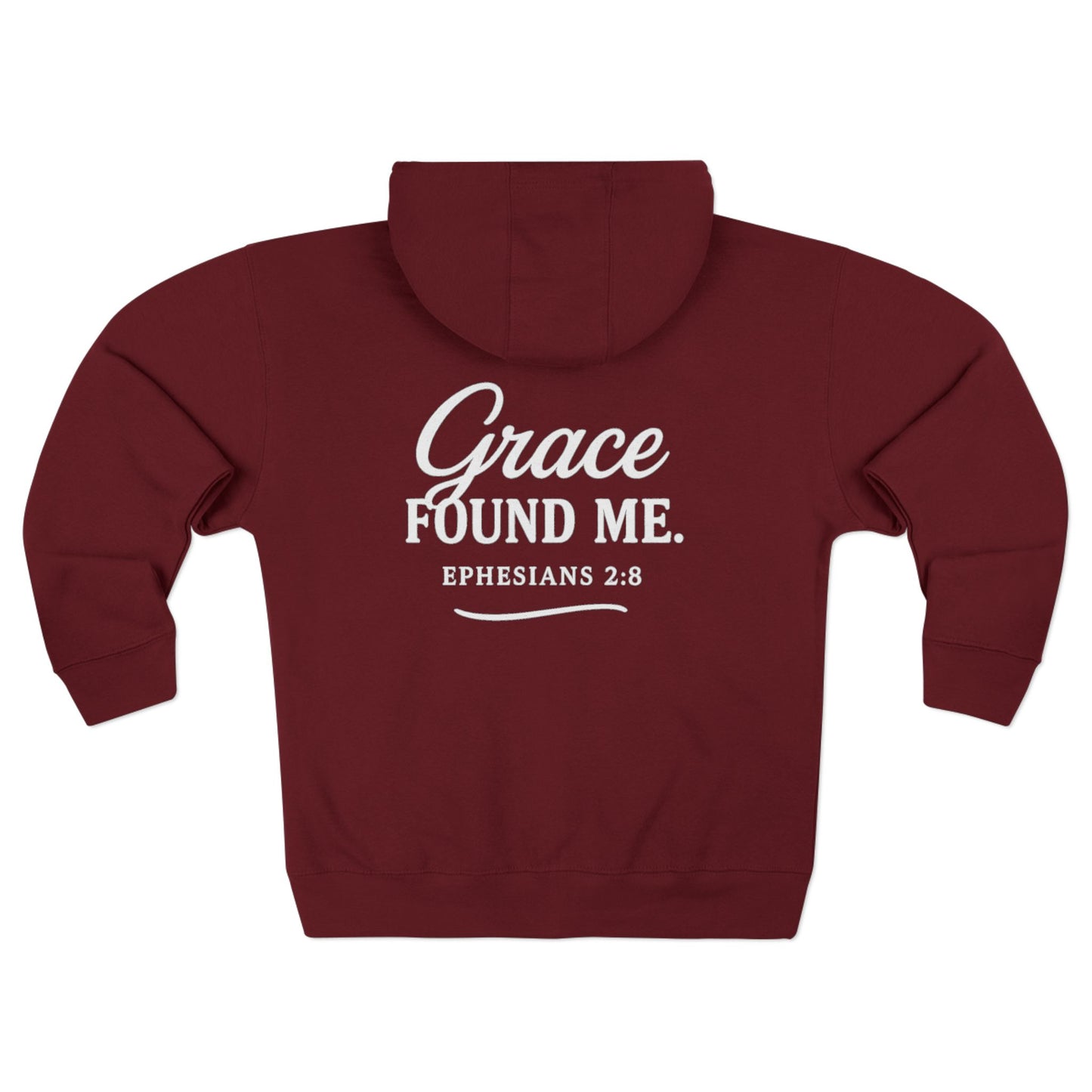 Grace Found Me  — Ephesians 2:8 Unisex Zip Hoodie