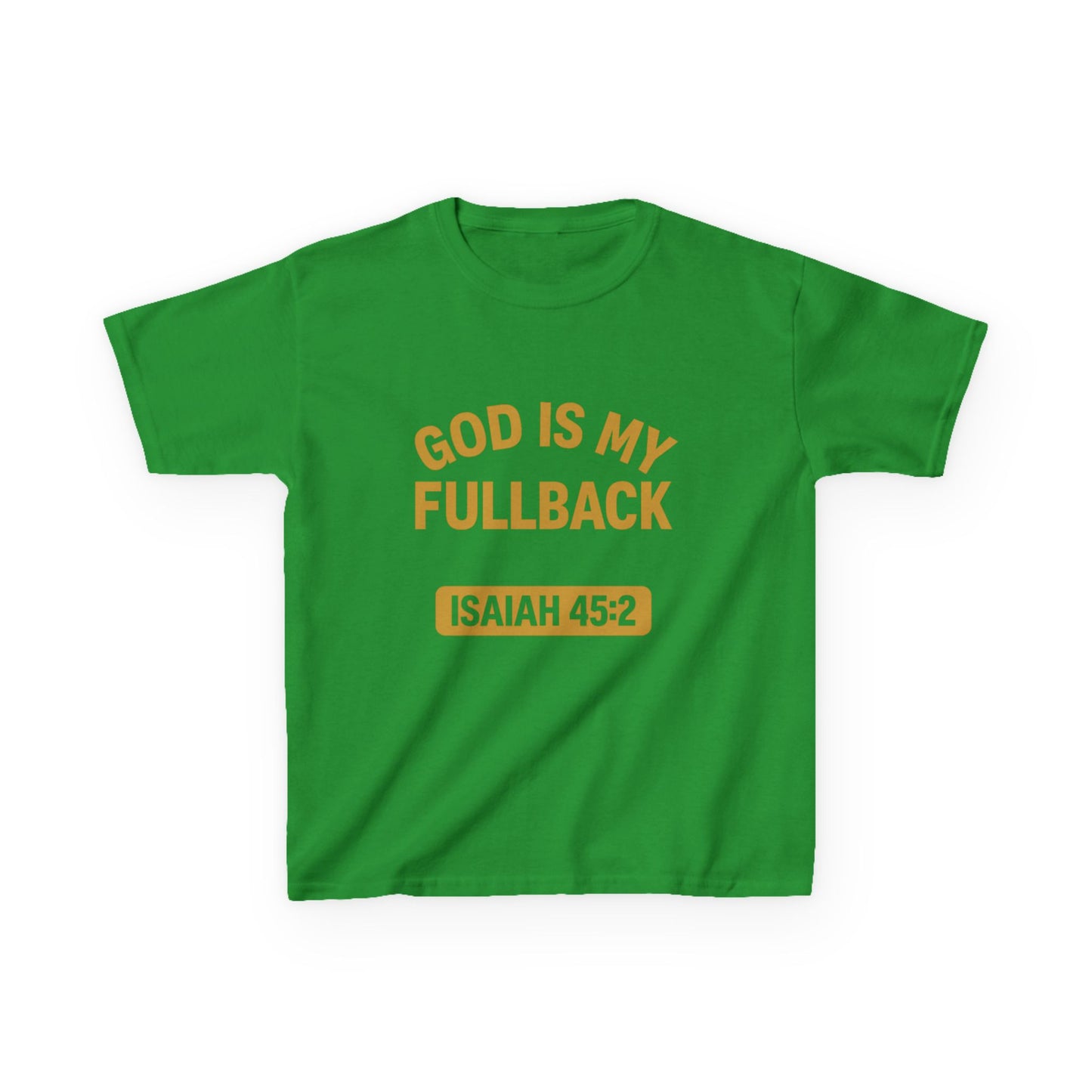 God is My Fullback Tee - Green-Gold - Kid's Size