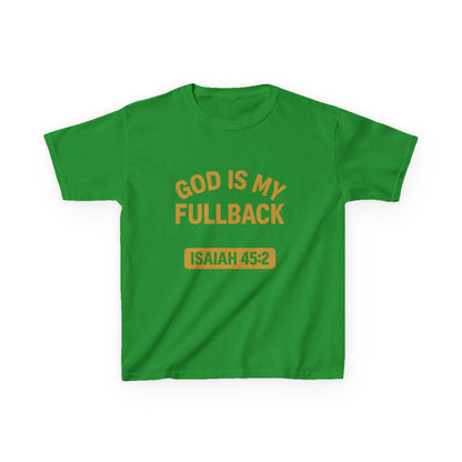 God is My Fullback Tee - Green-Gold - Kid's Size