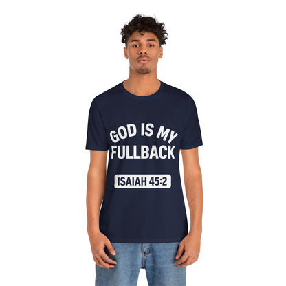 God is My Fullback Upgraded Premium Tee - Navy - White