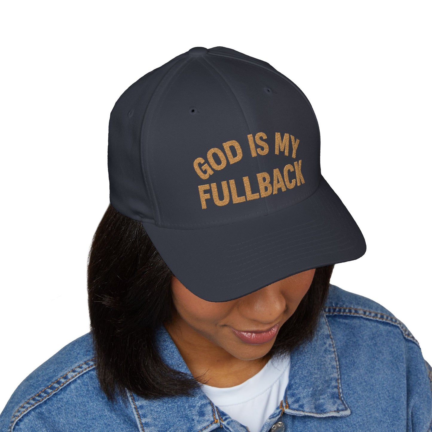 God is My Fullback Hat - Navy-Gold