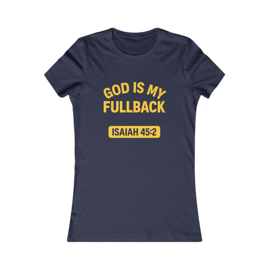 God is My Fullback Tee - Navy-Yellow - Women's