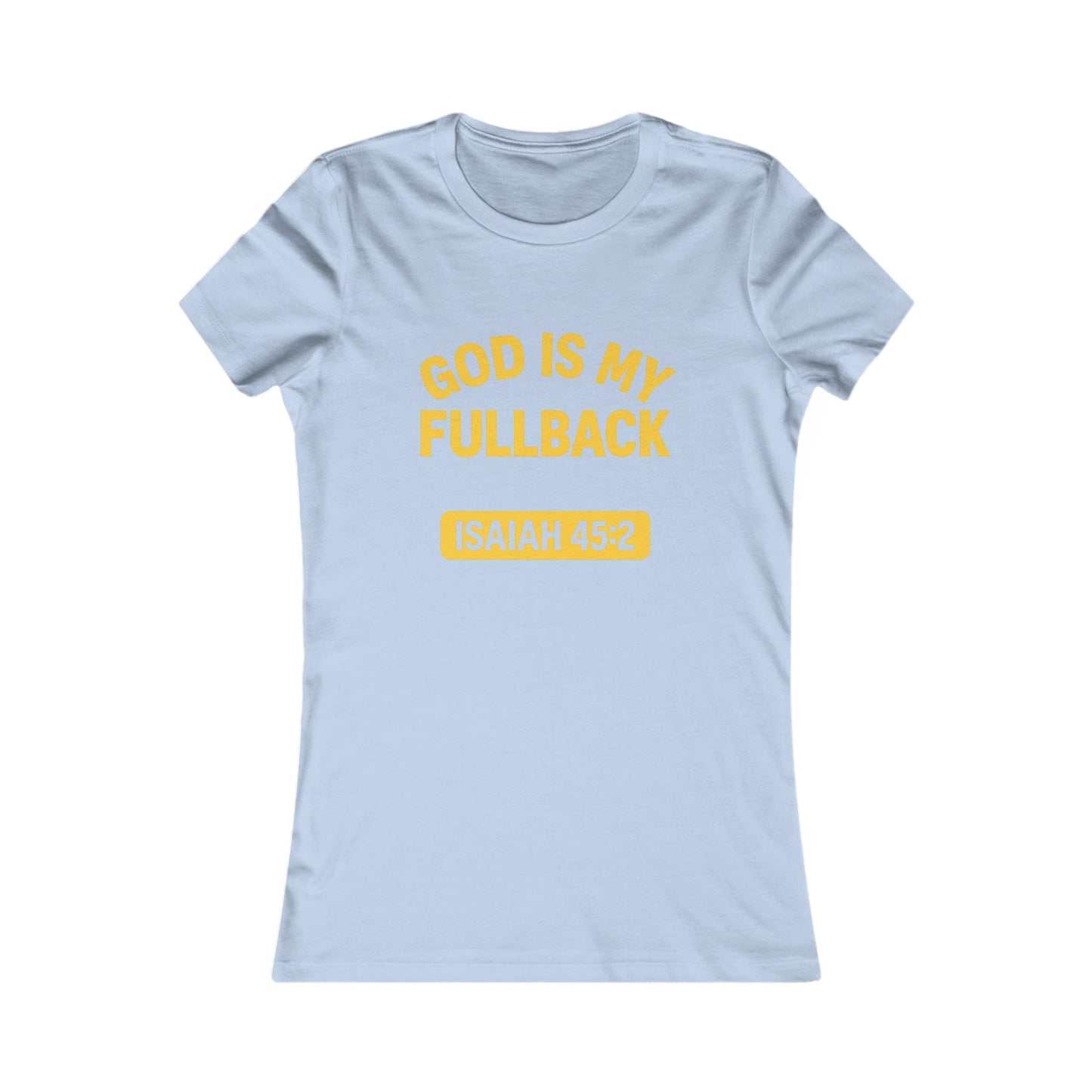 God is My Fullback Tee - Light Blue-Yellow - Women's