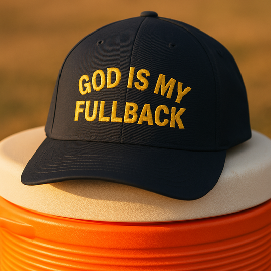 God is My Fullback Hat - Navy-Yellow