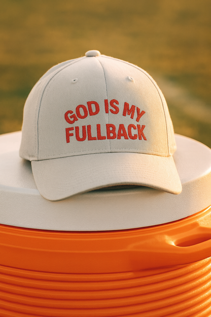 God is My Fullback Hat - Grey-Dark Red