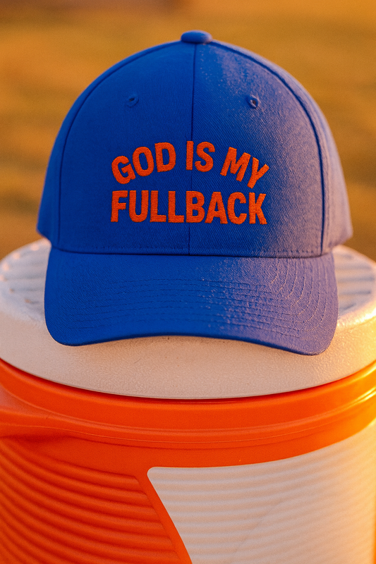 God is My Fullback Hat - Blue-Orange