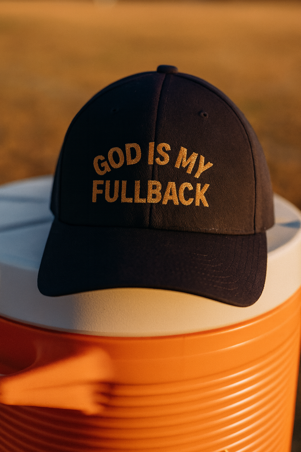 God is My Fullback Hat - Navy-Gold