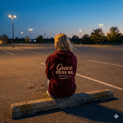 Grace Found Me  — Ephesians 2:8 Unisex Zip Hoodie