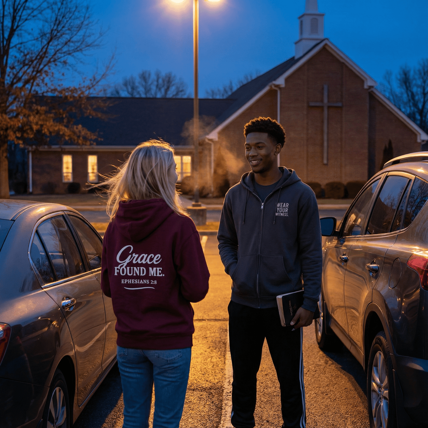 Grace Found Me  — Ephesians 2:8 Unisex Zip Hoodie