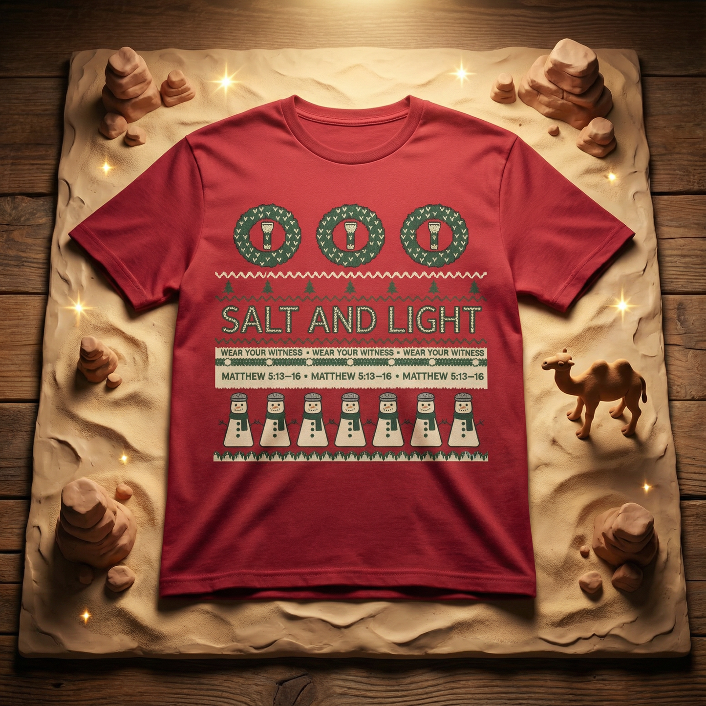 Salt & Light Ugly Christmas Sweater Tee – Matthew 5:13–16
