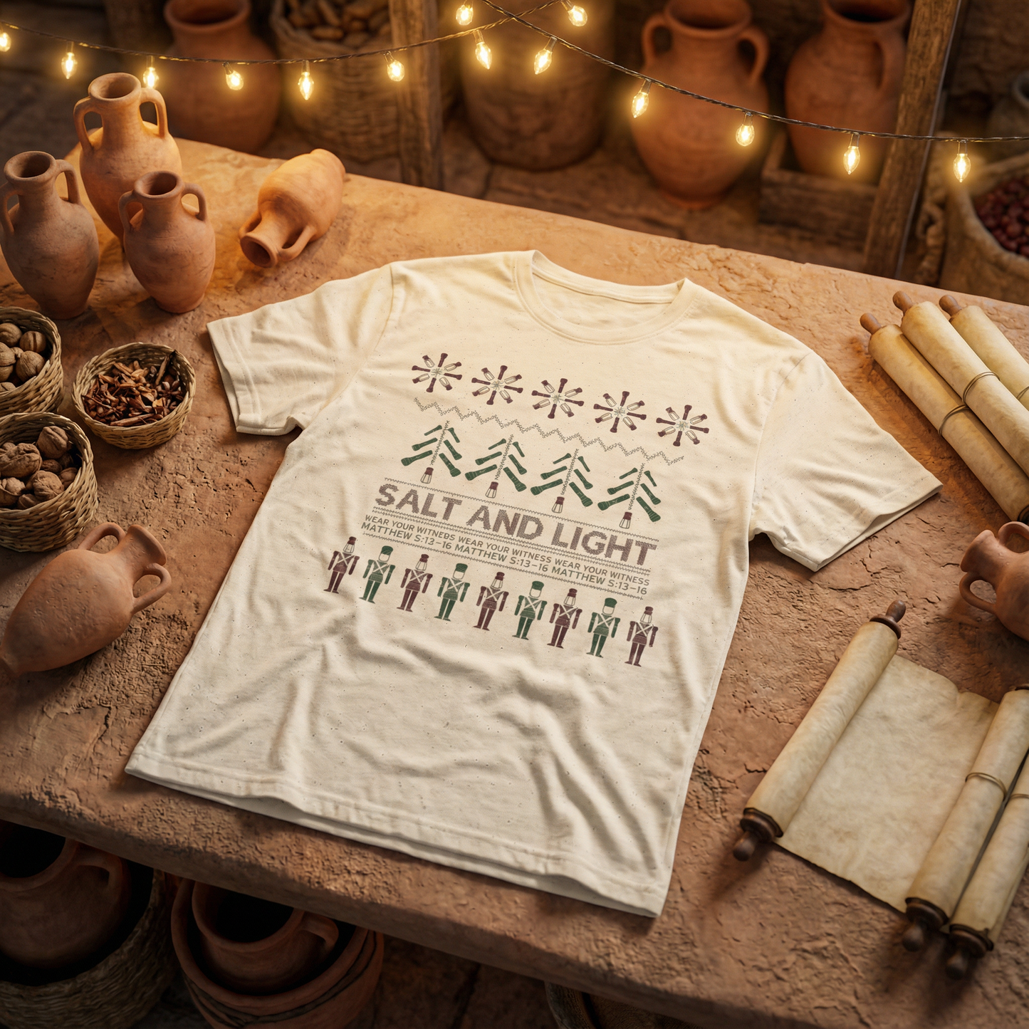 Salt & Light Ugly Christmas Sweater Tee – Matthew 5:13–16