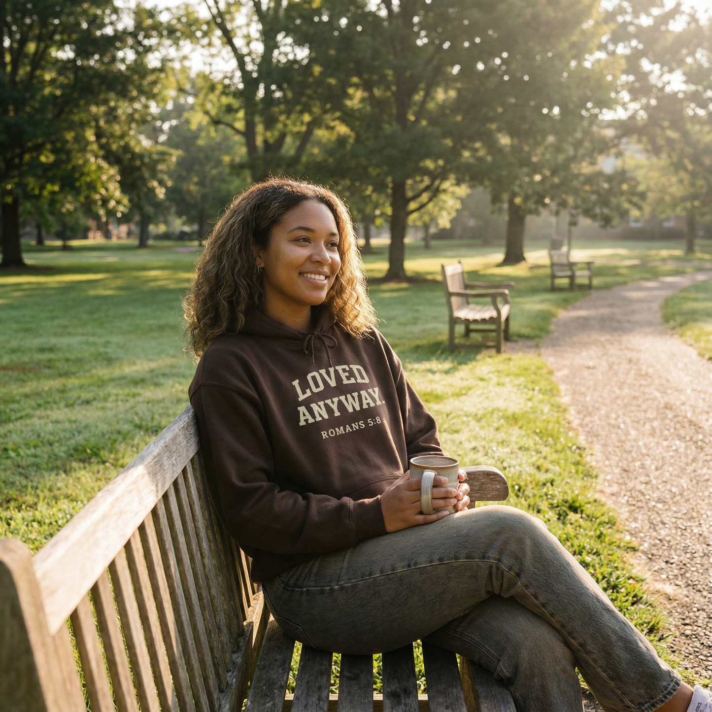 "LOVED ANYWAY. ROMANS 5:8" Christian Faith Hoodie
