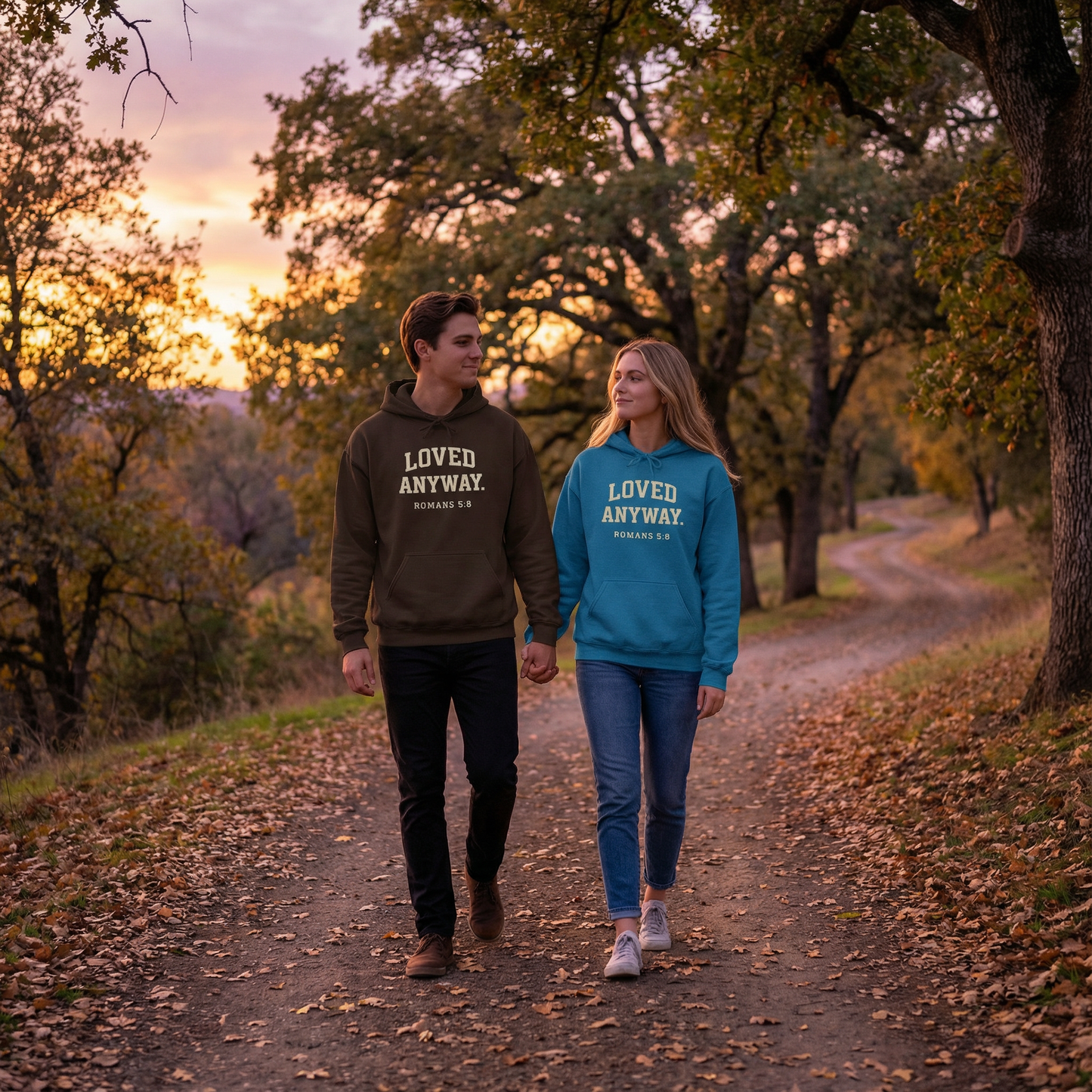 "LOVED ANYWAY. ROMANS 5:8" Christian Faith Hoodie