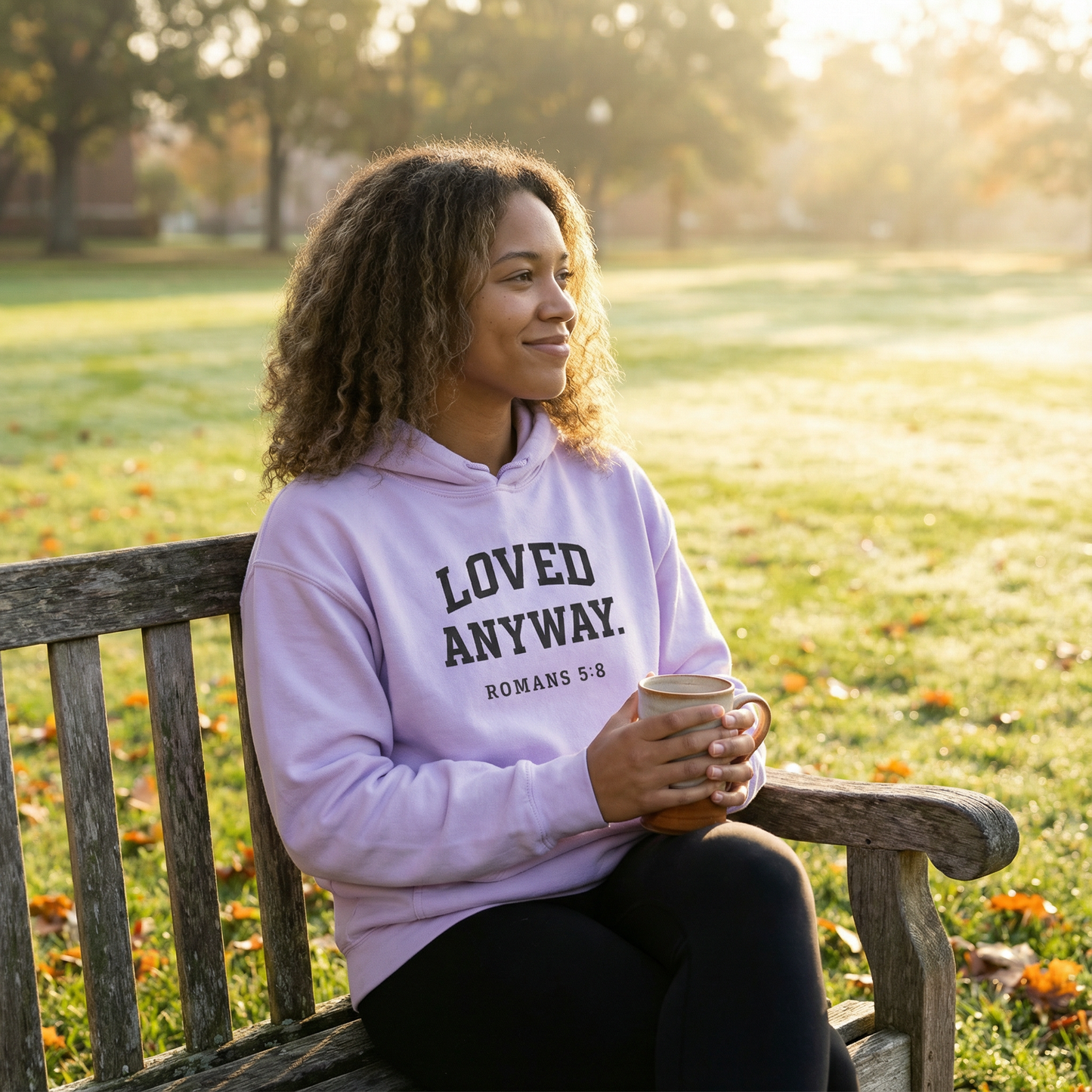 "LOVED ANYWAY. ROMANS 5:8" Christian Faith Hoodie